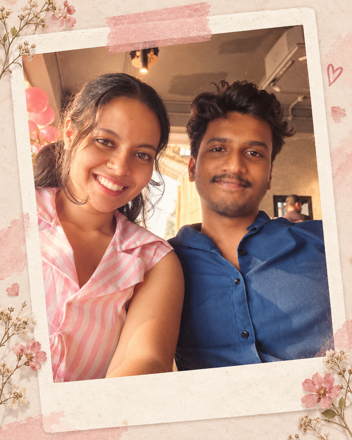 A happy café selfie together